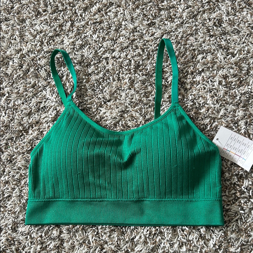 Auden Emerald Ribbed Bralette
